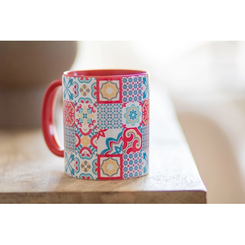 image du produit Mug 350 ml en céramique avec anse colorée - livré avec boîte cadeau