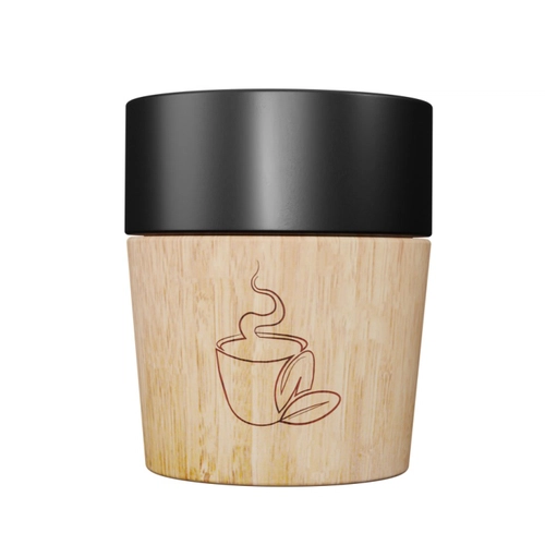 image du produit Mug céramique 150 ml avec sa base aimantée en bois d'hévéa