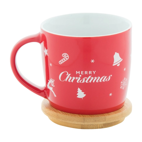 image du produit Mug en céramique Noël 370 ml - dessous de verre bambou