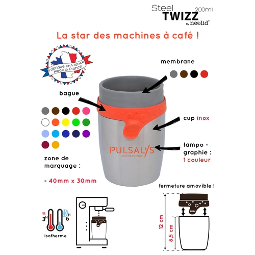 image du produit Mug isotherme Steel TWIZZ 200ml