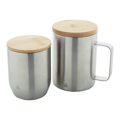 image du produit Mug thermos double paroi 350 ml - en inox recyclé et bambou