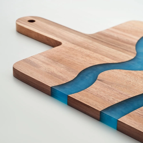 image du produit Planche en bois avec détail en résine époxy