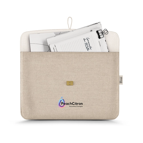 image du produit Pochette porte ordinateur ou porte documents en chanvre - label GOTS