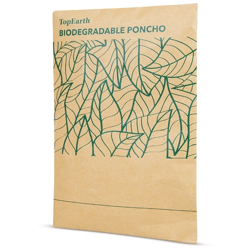 image du produit Poncho en plastique biodégrable, livré avec pochette