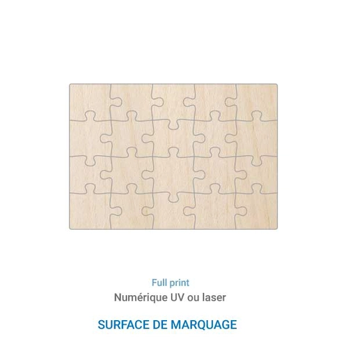 image du produit Puzzle rectangle en bois made in France - 20x14 cm