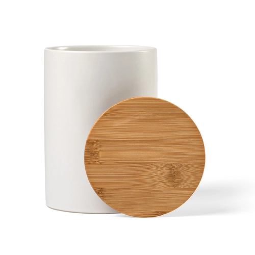 image du produit Récipient 980 ml en céramique - pot avec couvercle en bambou