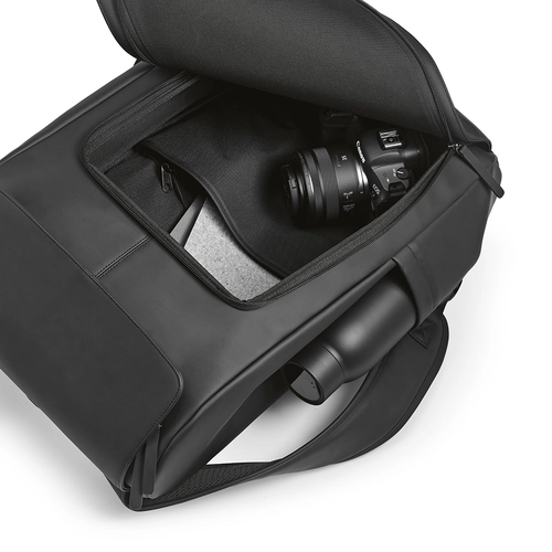 image du produit Sac à dos 20l en PU recyclé avec poche pour ordinateur portable au dos - deux poches frontales