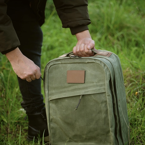 image du produit Sac à dos en coton recyclé 27l avec revêtement cire - compartiment pour ordinateur