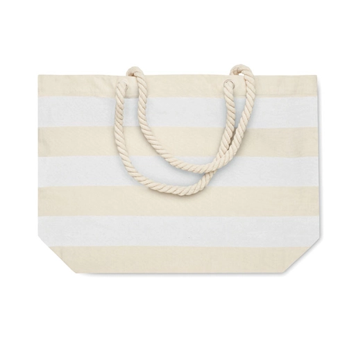 image du produit Sac de plage rayé en coton avec anses corde 220 gr/m2