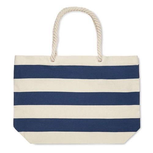 image du produit Sac de plage rayé en coton avec anses corde 220 gr/m2