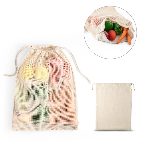 image du produit Sac filet 100% coton - fermeture par cordon de serrage