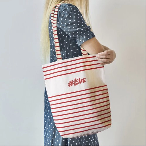 image du produit Sac shopping avec fond en coton BIO - design exclusif