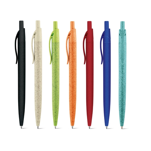 image du produit Stylo à bille en fibre de paille de blé avec clip