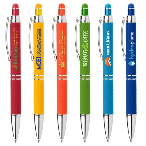 image du produit Stylo stylet aux couleurs vives - finition touché doux