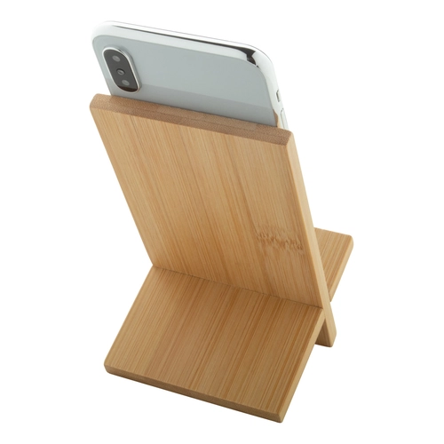 image du produit Support de téléphone portable en bambou - avec trou pour câble