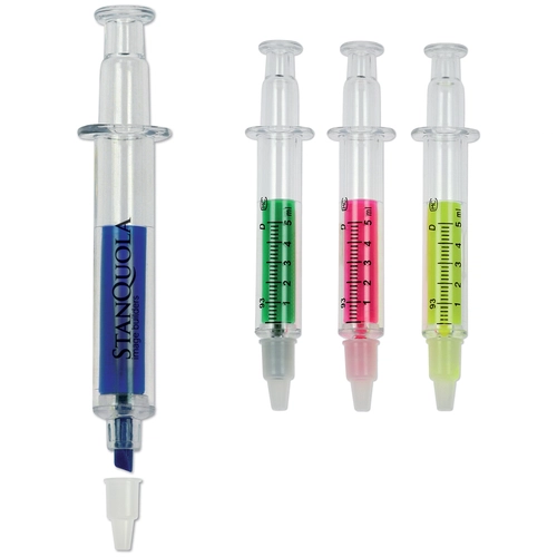 image du produit Surligneur en forme de seringue, disponible en 4 couleurs