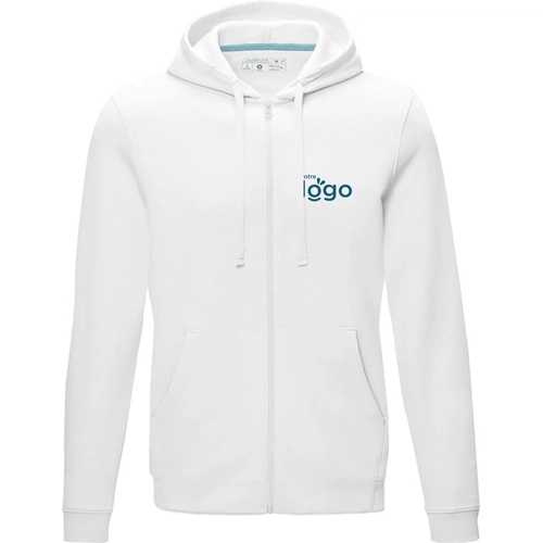 image du produit Sweat zippé à capuche en coton bio certifié GOTS pour Homme 280gr