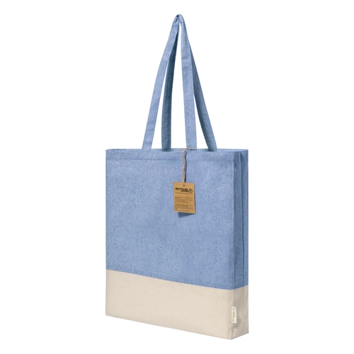 image du produit Tote bag en coton recyclé bicolore 120 g/m2 - avec soufflet