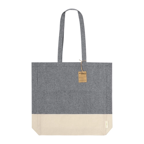 image du produit Tote bag en coton recyclé bicolore 120 g/m2 - avec soufflet